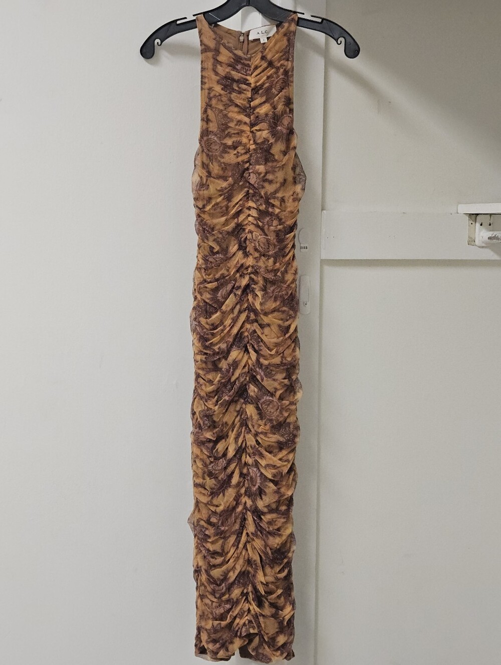 A.L.C ADRIENNE RUCHED MIDI DRESS SMALL - Picture 3 of 8